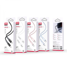 USB XO NB-Q226A 27W Silicone two-color TYPE-C to Lightning Розовый