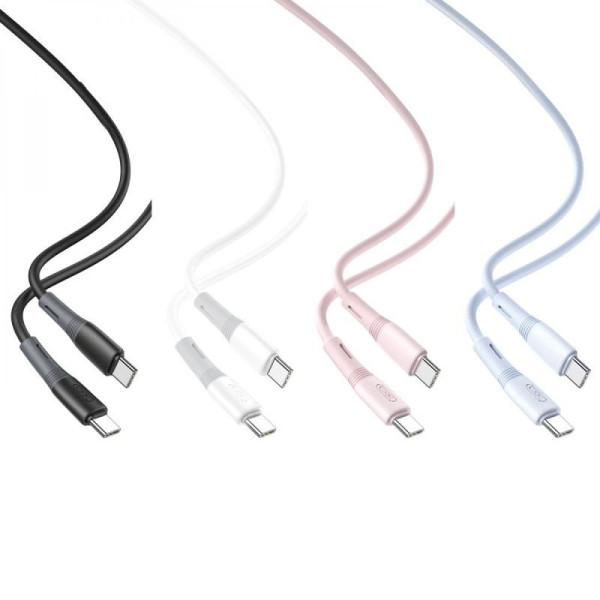 USB XO NB-Q226B 60W Silicone two-color Type-C to Type-C Розовый