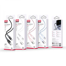 USB XO NB225 Silicone two-color Type C Розовый