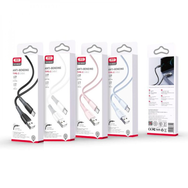 USB XO NB225 Silicone two-color Type C Розовый