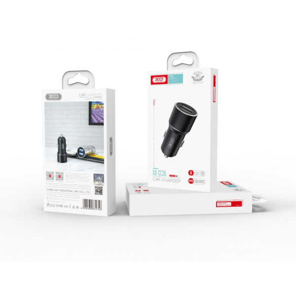 Авто Зарядное Устройство XO-CC30 Dual USB Серый
