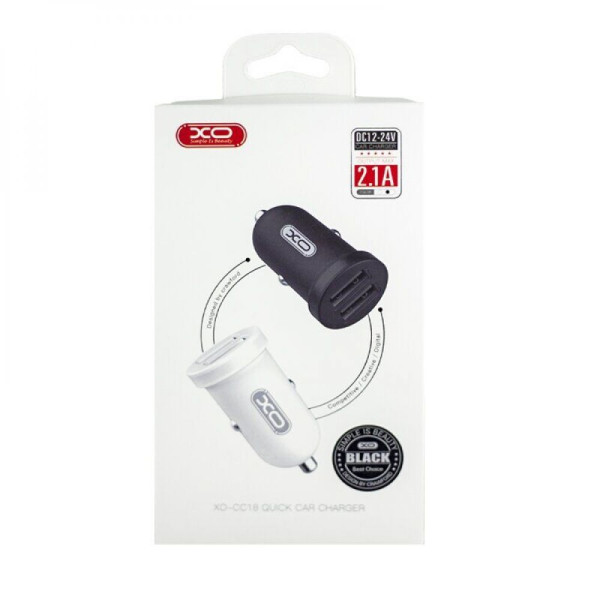 Авто Зарядное Устройство XO-CC18 Dual USB Черный
