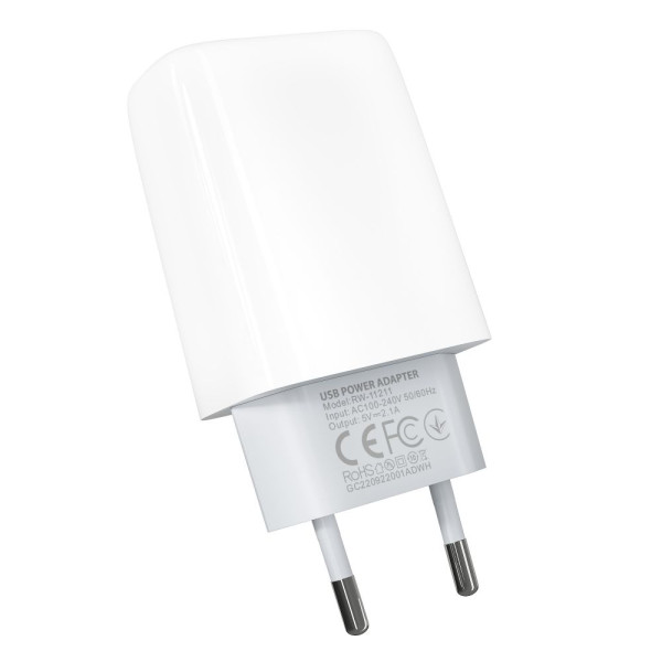 Сетевое Зарядное Устройство Ridea RW-11011 Element 2.1 A Цвет Белый