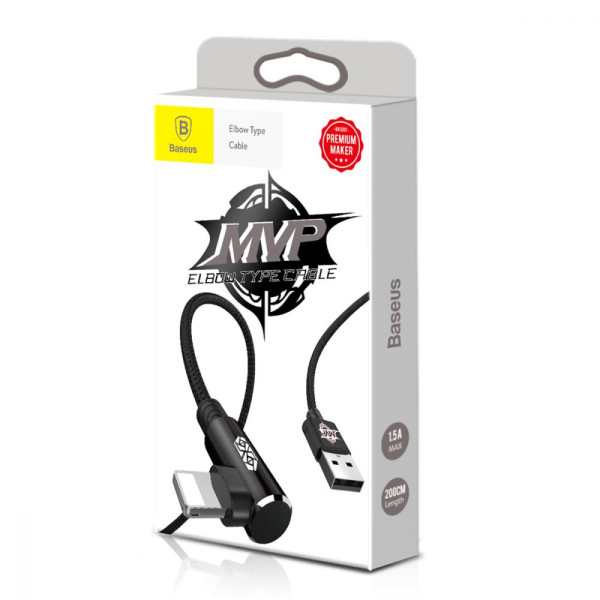 USB Baseus MVP Elbow CALMVP Lightning 1.5A 2m Синий, A03