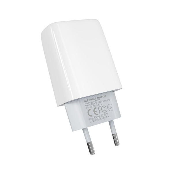 Сетевое Зарядное Устройство Ridea RW-11011 Element 2.1 A Цвет Белый