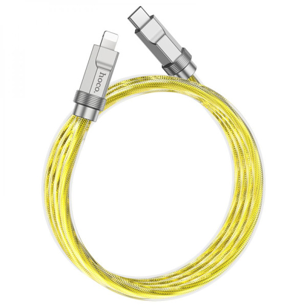 Кабель USB Hoco U113 Solid PD20W Silicone Type-C to Lightning Золотий