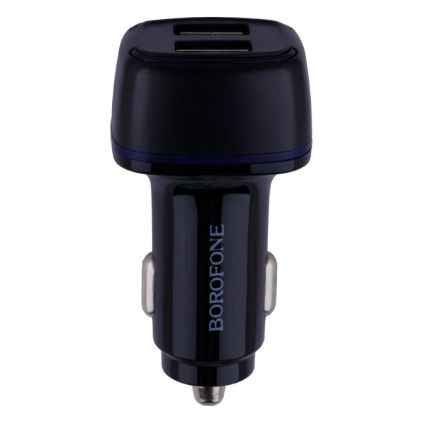 Авто Зарядное Устройство Borofone BZ14 Lightning 2USB 2.4A Мятая упаковка Черный