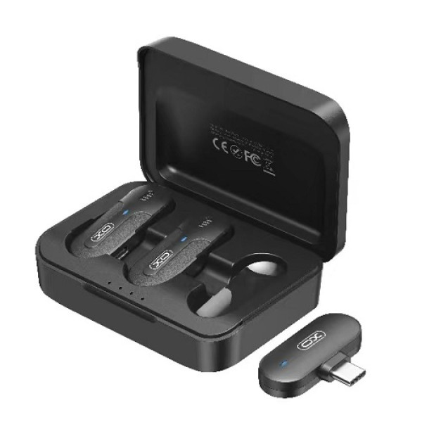 Микрофон Петличный Беспроводной XO MKF09A Twin Type-C Черный
