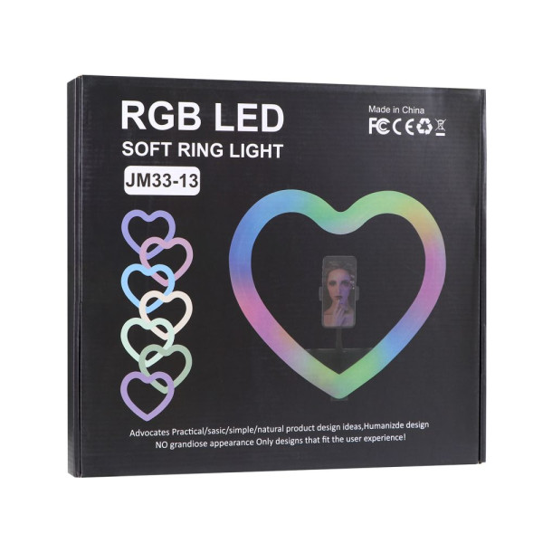 Лампа RGB JM33-13 33cm (Heart Style) Черный