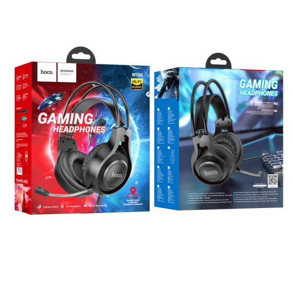 Игровые Наушники Hoco W106 Tiger мятая упаковка Черный