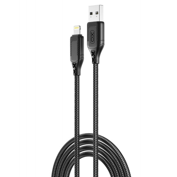 USB XO NB235 Zebra series Braided 2.4A Lightning Белый