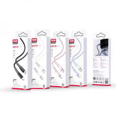 USB XO NB-Q226B 60W Silicone two-color Type-C to Type-C Розовый
