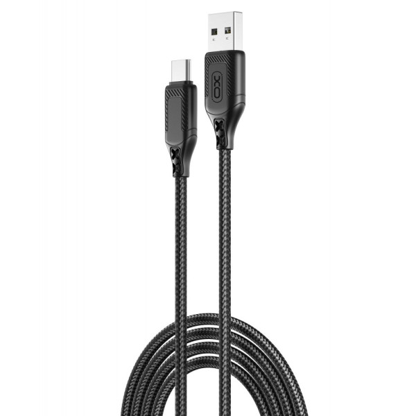 USB XO NB235 Zebra series Braided 2.4A Type C Черный