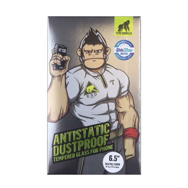 Захисне скло Type Gorilla 0.33 мм 2.5D HD Anti-Static PTJ1 для iPhone Xs Max/11 Pro Max Чорний