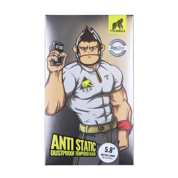 Защитное Стекло Type Gorilla 0.33 мм 2.5D HD Anti-Static PTJ1 для iPhone X/Xs/11 Pro Черный