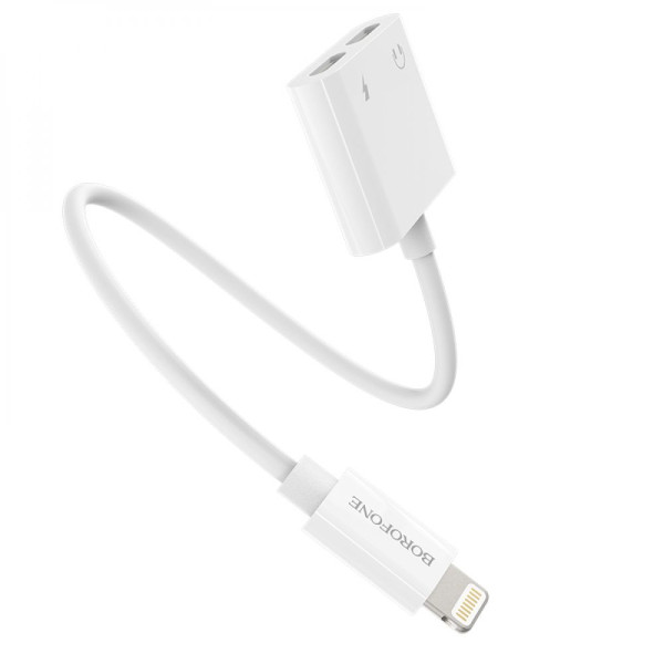 Перехідник Borofone BV11 Dual iP digital audio converter Бiлий