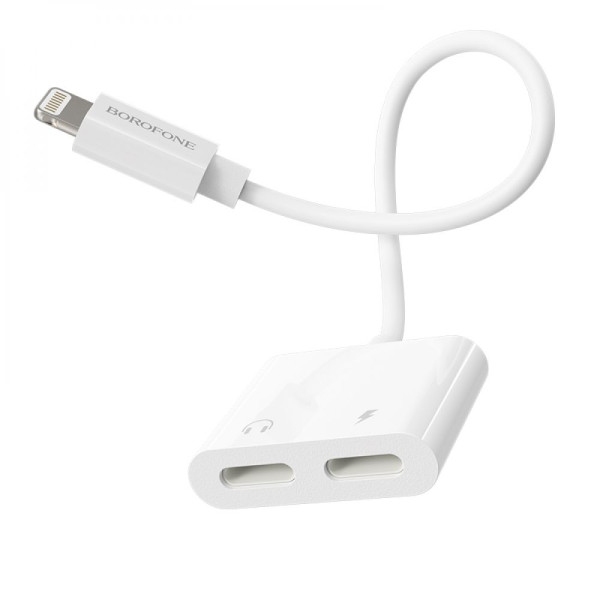 Перехідник Borofone BV11 Dual iP digital audio converter Бiлий