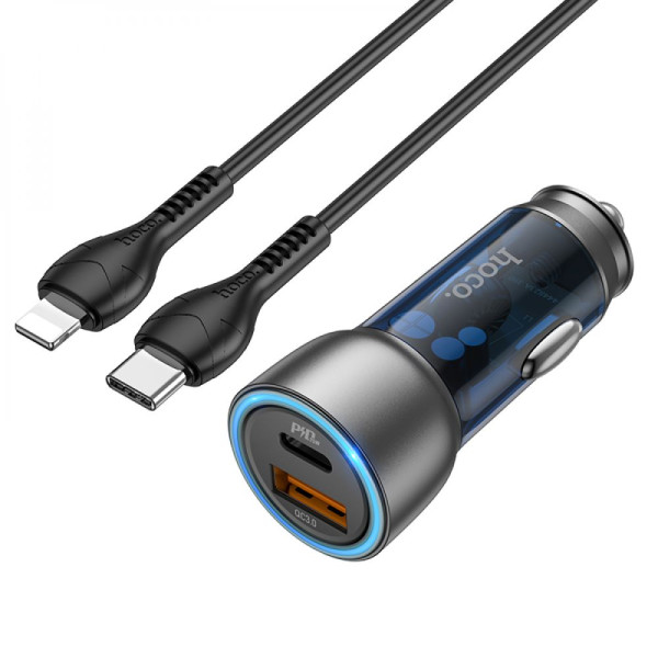 Автозарядное устройство для Hoco NZ8 Sprinter 43W PD25W+QC3.0 Type-C to Lightning Цвет Оранжевый