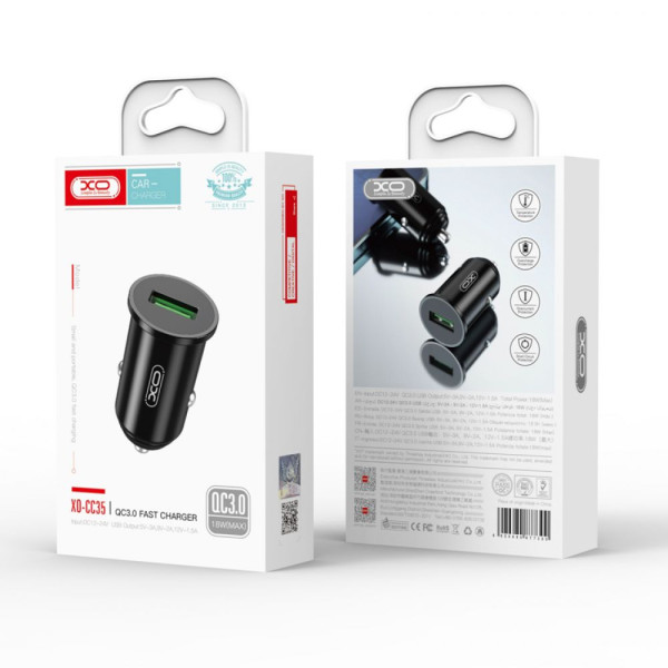 Авто Зарядное Устройство XO CC35 18W QC3.0 Черный