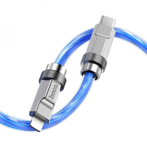 Кабель USB Hoco U113 Solid PD20W Silicone Type-C to Lightning Золотий