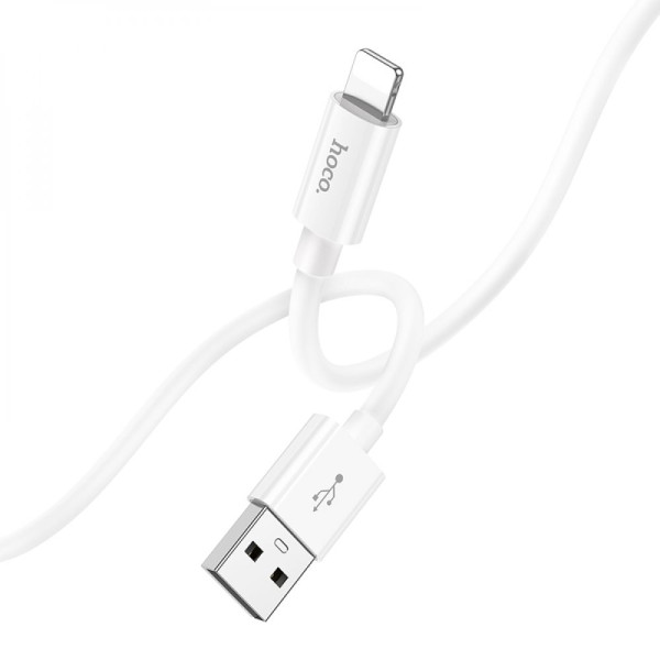 Кабель USB Hoco X87 Magic silicone Lightning Бiлий