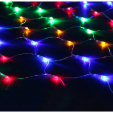 Гирлянда сетка LED 120 RGB, прозрачный провод