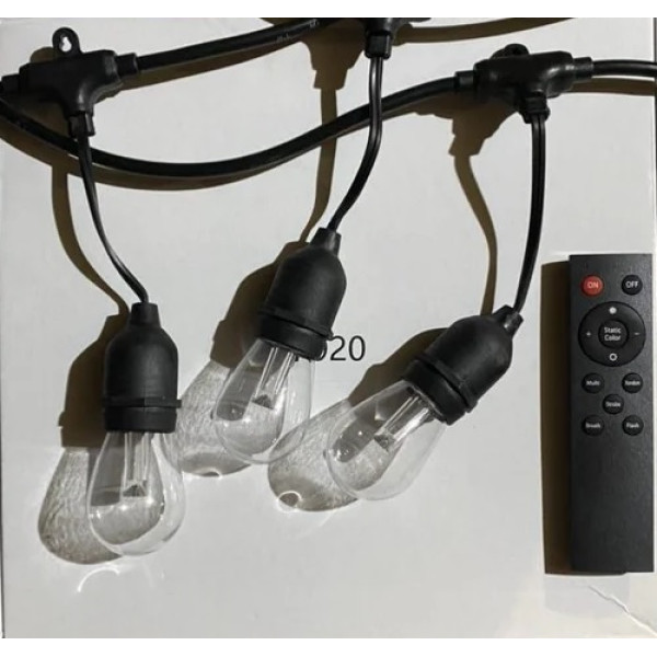 Гирлянда Лампочки, 20 ламп, 20 м, Smart RGB, 8 цветов, REMOTE,WIFI, Tuya APP