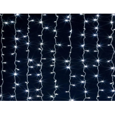 Гирлянда Штора LED 150 холодный белый, 220V,с хвост. заглуш, 3х1m, 15LEDX10 RD-9002 от сети 220 вольт