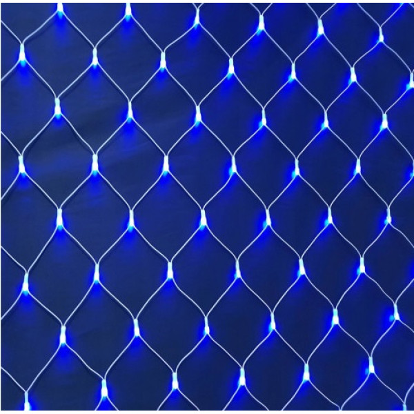 Гирлянда сетка Led 180, синий, прозрачный провод 2M на 2M