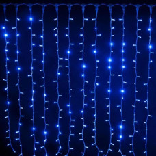Гирлянда Нить Роса/Конский хвост Led 510, синий, 17 линий по 30LED 3м, 220В, блок питания, 8 режимов, хвостовая заглушка RD-209
